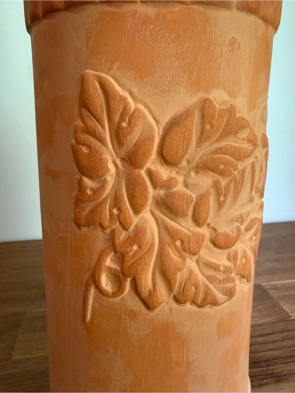 Vintage 1979 ABC Terracotta Wine Chiller Cooler Crock Grape Leaves with Lid